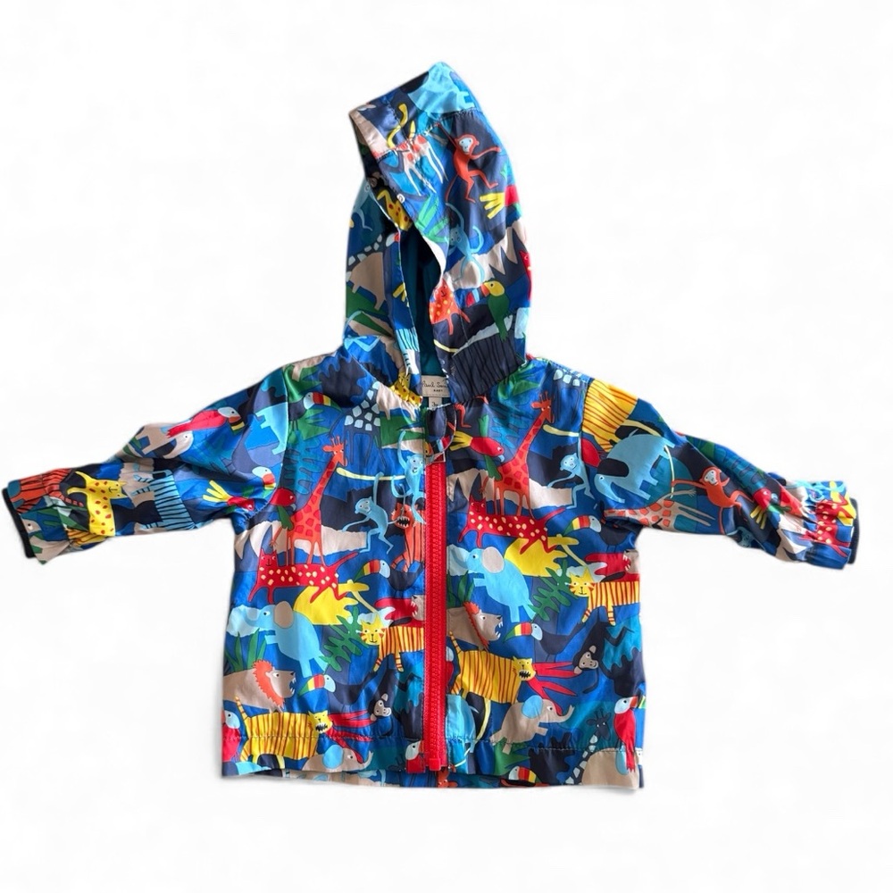🍁Paul Smith Baby Animal Print Hooded Jacket 3M | Designer Infant Raincoat